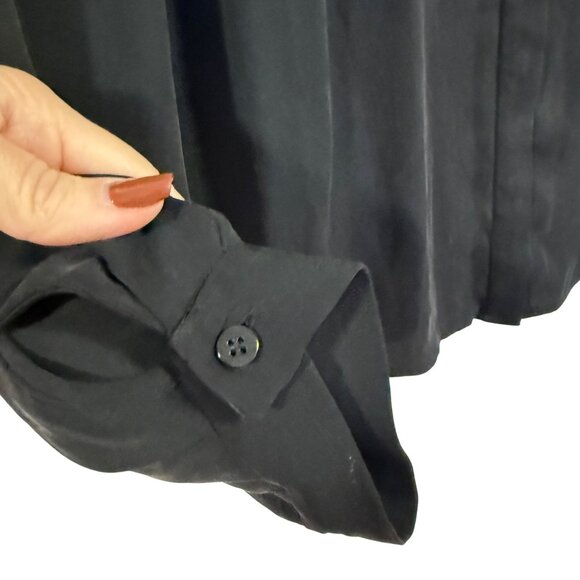 Diane von Furstenberg Lucia Lace Bib Silk Black Blouse Size 4 - Picture 3 of 9